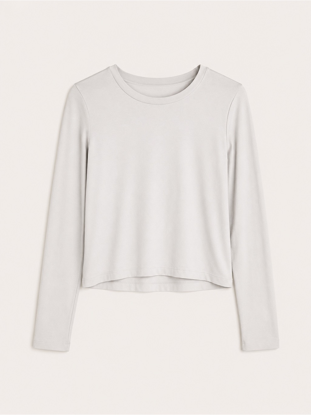 Essential Women's Long Sleeve Crewneck Top - White